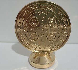 Adorno de mesa Medalha de São Bento - Dourado