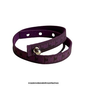 Pulseira Fita Métrica em Couro - Cor Roxo