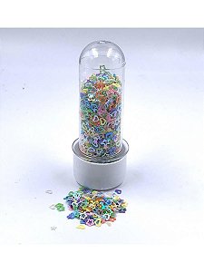 Lantejoulas - Coração e Estrela - Multicolors - PVC - Tubete 10g