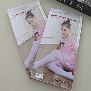 Meia Infantil Fio 40 Branca Menina 02 ao 08 Anos