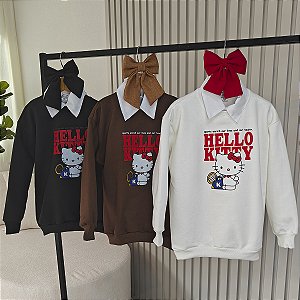 Moletom Hello Off, Marrom e Preto veste 06 ao 10 tam único
