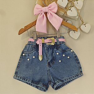 Short Perolas Jeans 04 ao 12
