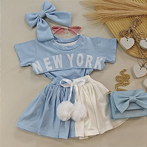 Conjunto New York Azul e Rosa 02 ao 08