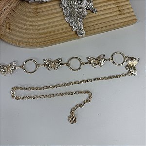 Cinto Borboletas Dourado