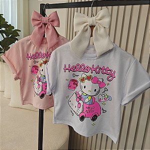 Blusa Hello Rosa e Branca 04 ao 12