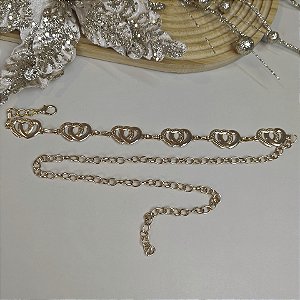 Cinto Dourado Corações Natal Infantil