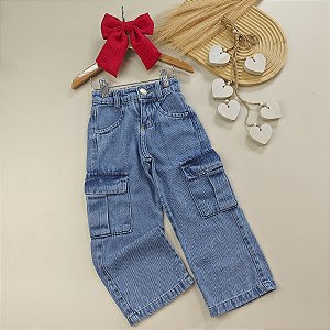 Calça Cargo Jeans Tamanho 02