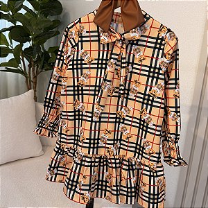 Vestido Ursos Xadrez 04 ao 10