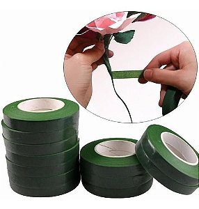 FITA FLORAL PARA ARTESANATO COR: VERDE - PACOTE C/12 ROLOS