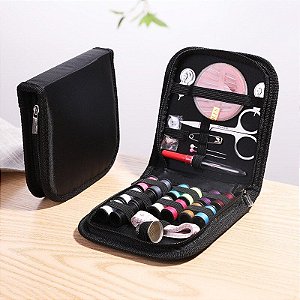 ESTOJO DE KIT DE COSTURA - COMPLETO C/ 42 PÇS + ESTOJO COM ZÍPER