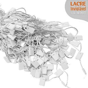 LACRE DE AUTENTICIDADE INVIOLÁVEL EM NYLON E POLIPROPILENO MANUAL 18 CM PARA TAG C/1000 UNIDADES COR: BRANCO