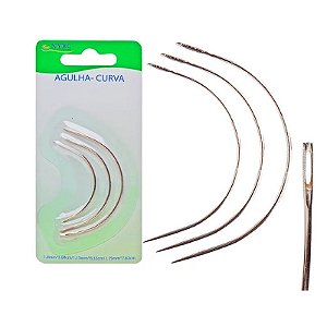 AGULHA CURVA PARA TAPEÇARIA - KIT C/3 UNIDADES