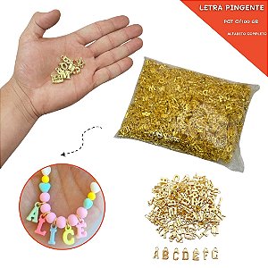 Miçanga Passante P/Pulseira - Letras Pingente - Ouro Pct C/100 Gr