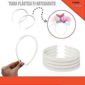 Kit 50 Tiaras Plásticas Branca Flexivel P/ Artesanato  - 10mm - Laceiras