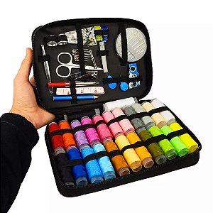 Kit de costura Completo C/ 90 Pçs + Bag de Zíper