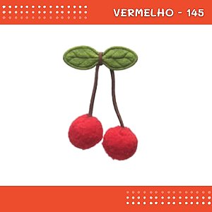 Aplique Pom Pom Cereja - Pacote c/100 unidades - Laços e artesanato COR:VERMELHO-145