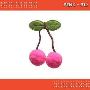 Aplique Pom Pom Cereja - Pacote c/100 unidades - Laços e artesanato COR:PINK-312