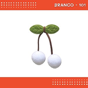 Aplique Pom Pom Cereja - Pacote c/100 unidades - Laços e artesanato COR:BRANCO-101