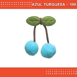 Aplique Pom Pom Cereja - Pacote c/100 unidades - Laços e artesanato COR:AZUL-TURQUESA-199