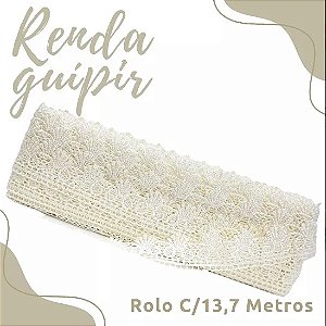 Renda Guipir CHL-425 3.5 Cm -  Rolo C/13.7 Metros Cor:Natural