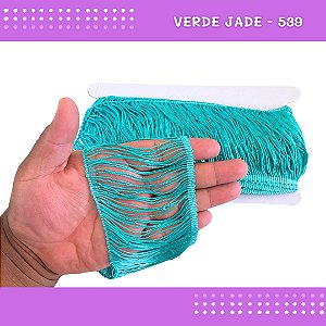 Franja De Tecido Acetinado - 10cm - Grade De Cores - Rolo C/10 Mts Cor:Verde-Jade-539