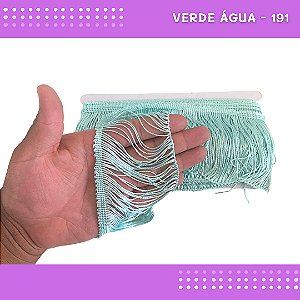 Franja De Tecido Acetinado - 10cm - Grade De Cores - Rolo C/10 Mts Cor:Verde-Agua-191