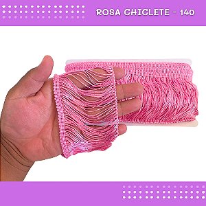 Franja De Tecido Acetinado - 10cm - Grade De Cores - Rolo C/10 Mts Cor:Rosa-Chiclete-140