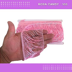 Franja De Tecido Acetinado - 10cm - Grade De Cores - Rolo C/10 Mts Cor:Rosa-Candy-133