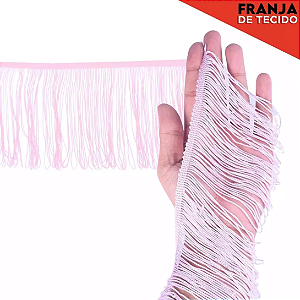 Franja de Tecido Acetinado - 10cm - Grade de Cores - Rolo C/10 Mts COR:ROSA-BEBE-132