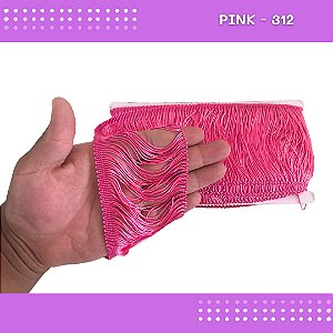 Franja De Tecido Acetinado - 10cm - Grade De Cores - Rolo C/10 Mts Cor:Pink-312
