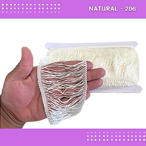 Franja De Tecido Acetinado - 10cm - Grade De Cores - Rolo C/10 Mts Cor:Natural-296