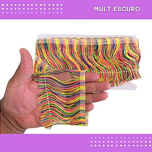 Franja De Tecido Acetinado - 10cm - Grade De Cores - Rolo C/10 Mts Cor:Mult-Escuro