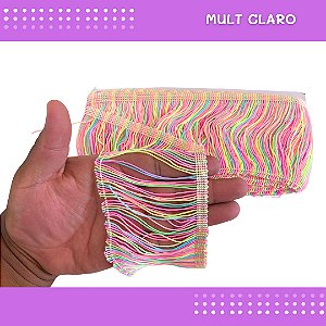 Franja De Tecido Acetinado - 10cm - Grade De Cores - Rolo C/10 Mts Cor:Mult-Claro