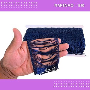 Franja De Tecido Acetinado - 10cm - Grade De Cores - Rolo C/10 Mts Cor:Marinho-318