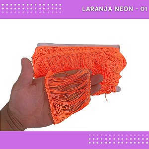 Franja De Tecido Acetinado - 10cm - Grade De Cores - Rolo C/10 Mts Cor:Laranja-Neon-01