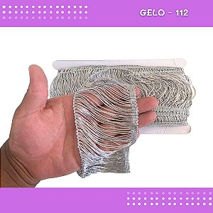 Franja De Tecido Acetinado - 10cm - Grade De Cores - Rolo C/10 Mts Cor:Gelo-112