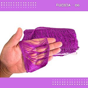 Franja De Tecido Acetinado - 10cm - Grade De Cores - Rolo C/10 Mts Cor:Fucsia-06