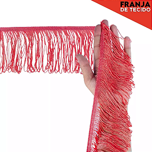 Franja de Tecido Acetinado - 10cm - Grade de Cores - Rolo C/10 Mts COR:CORAL-816