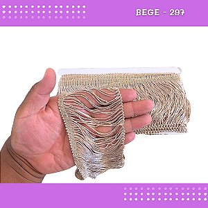 Franja De Tecido Acetinado - 10cm - Grade De Cores - Rolo C/10 Mts Cor:Bege-297