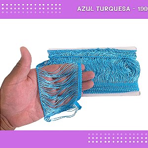 Franja De Tecido Acetinado - 10cm - Grade De Cores - Rolo C/10 Mts Cor:Azul-Turquesa-199