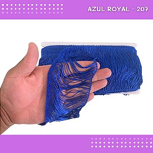 Franja De Tecido Acetinado - 10cm - Grade De Cores - Rolo C/10 Mts Cor:Azul-Royal-207