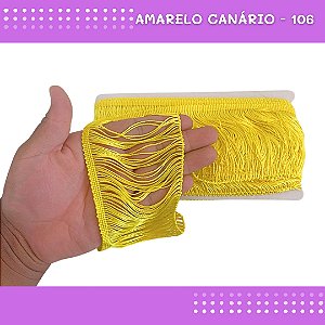 Franja De Tecido Acetinado - 10cm - Grade De Cores - Rolo C/10 Mts Cor:Amarelo-Canario-106