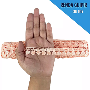 Renda Guipir CHL-005 - 2.0 Cm - Rolo C/13.7 Mts Cor:Salmao
