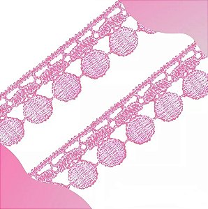 Renda Guipir CHL-005 - 2.0 Cm - Rolo C/13.7 Mts Cor:Rosa-Bebe