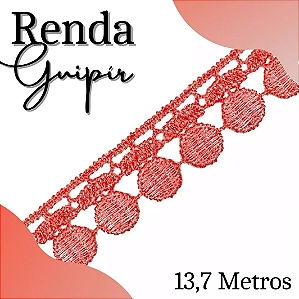 Renda Guipir CHL-005 - 2.0 Cm - Rolo C/13.7 Mts Cor:Coral