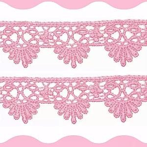 Renda Guipir CHL-016 - 2.5 Cm -  Rolo C/13.7 Mts Cor:Rosa-Bebe