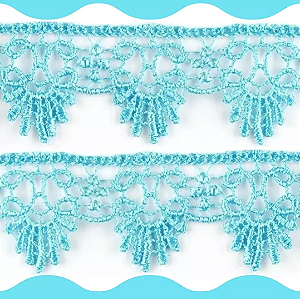 Renda Guipir CHL-016 - 2.5 Cm -  Rolo C/13.7 Mts Cor:Azul-Turquesa