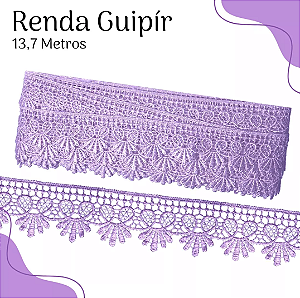 RENDA GUIPIR CHL-109 3.0 CM -  ROLO C/13.7 METROS Cor:Lilas