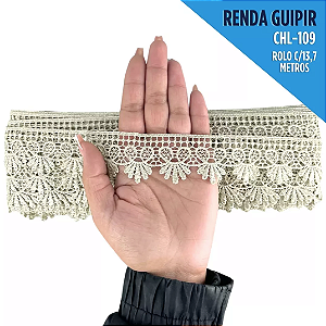 RENDA GUIPIR CHL-109 3.0 CM -  ROLO C/13.7 METROS Cor:Bege