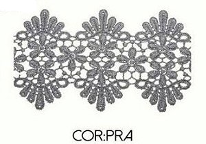 Renda Guipir CHL-055 10.0 Cm -  Rolo C/13.7 Mts Cor:Prata